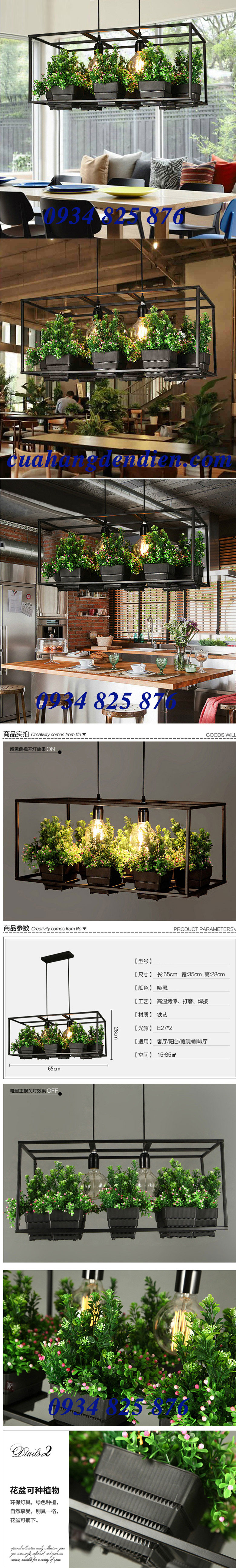 Đèn Trần Trang Trí-Lồng Sắt -TL116